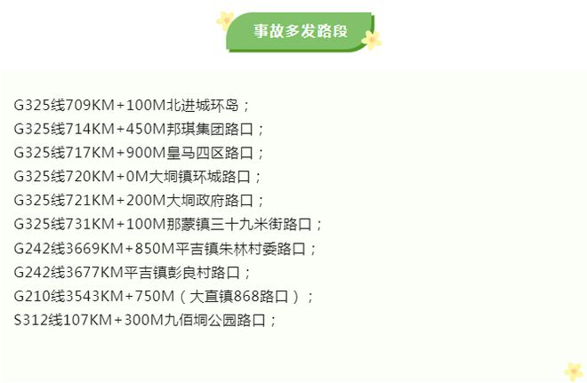 钦州市清明节假期事故多发点段及道路交通安全风险预警提示(图1)